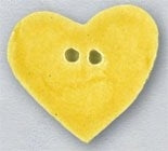 DIY Mill Hill Ceramic Button - Large Bright Yellow Heart