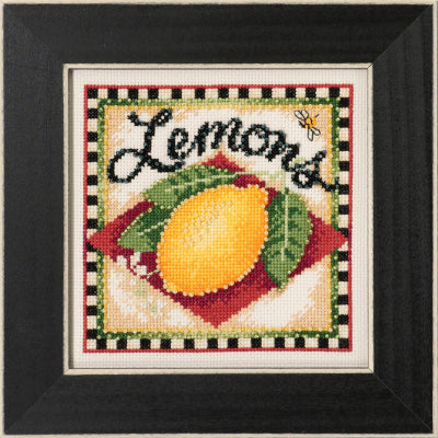 DIY Mill Hill Lemons Fruit Kitchen Counted Cross Stitch Picture Kit