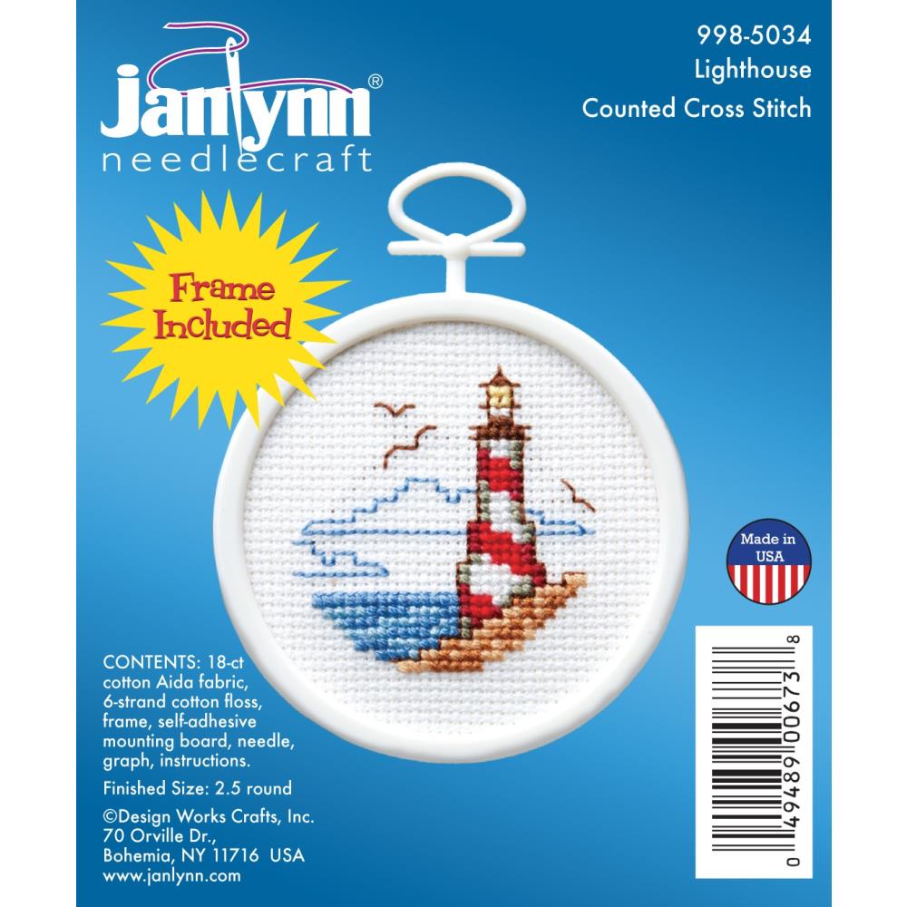 DIY Janlynn Lighthouse Mini Counted Cross Stitch Kit