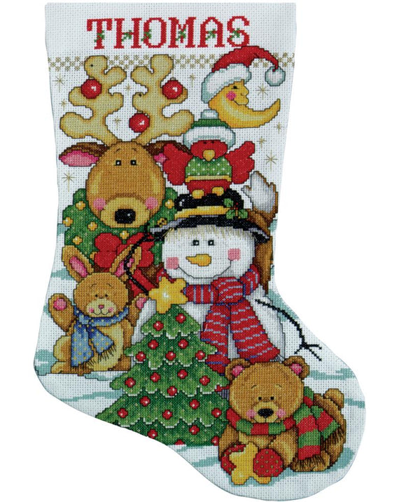 DIY Design Works Making New Friends Christmas Counted Cross Stitch Stocking Kit