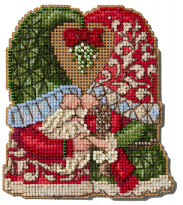 DIY Mill Hill Mistletoe Couple Gnome Christmas Counted Cross Stitch Ornament Kit