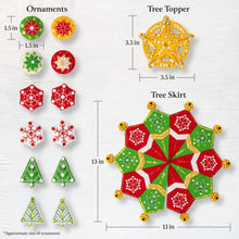 Load image into Gallery viewer, DIY Bucilla Felt Mini Tree Set Skirt Topper Ornaments Felt Kit 89653E