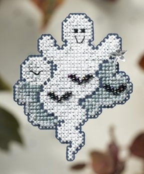 DIY Mill Hill Moonlight Ghost Halloween Counted Cross Stitch Magnet Kit
