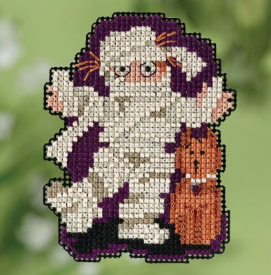 DIY Mill Hill Mummy Halloween Counted Cross Stitch Magnet Kit