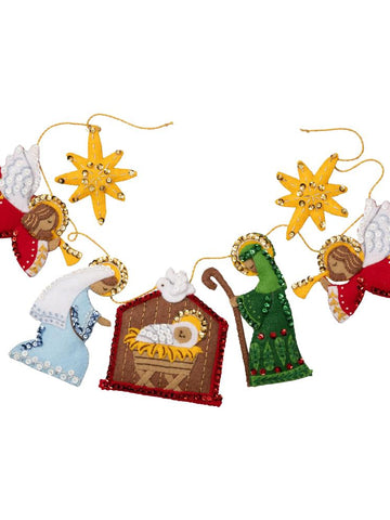 DIY Bucilla Nativity Christmas Garland Felt Wall Hanging Kit