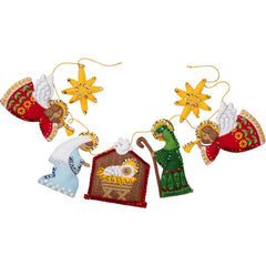 DIY Bucilla Nativity Christmas Garland Felt Wall Hanging Kit