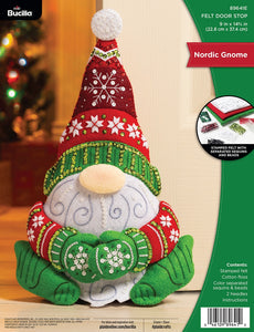 DIY Bucilla Nordic Gnome Christmas Holiday Felt Wall Hanging Kit 89641E
