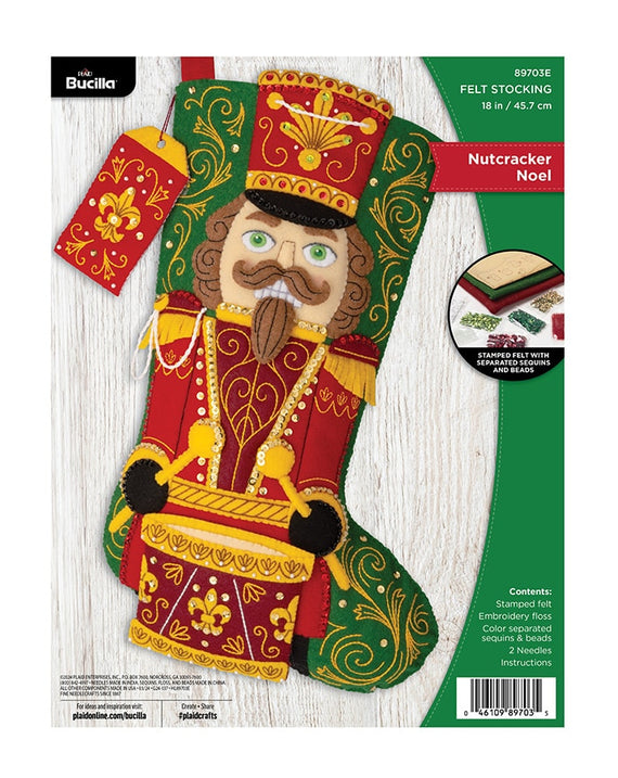 DIY Bucilla Nutcracker Noel Christmas Felt Stocking Kit 89703E