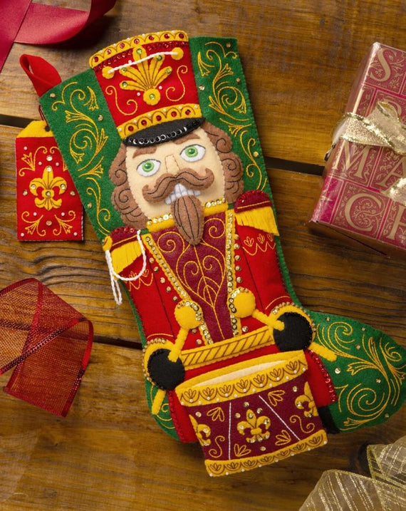 DIY Bucilla Nutcracker Noel Christmas Felt Stocking Kit 89703E