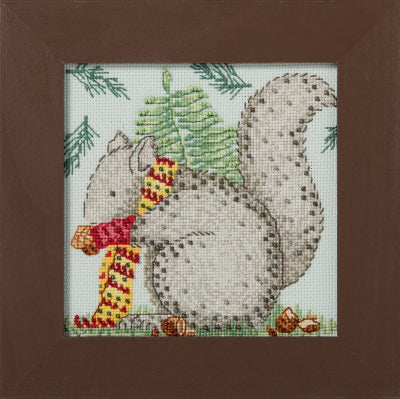 DIY Mill Hill Nutty Squirrel Woodland Beaded Cross Stitch Picture Kit