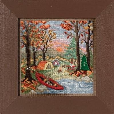 DIY Mill Hill Outdoor Adventure Fall Camping Beaded Cross Stitch Picture Kit