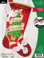 DIY Bucilla Peaceful Doves Christmas Felt Stocking Kit 89625E