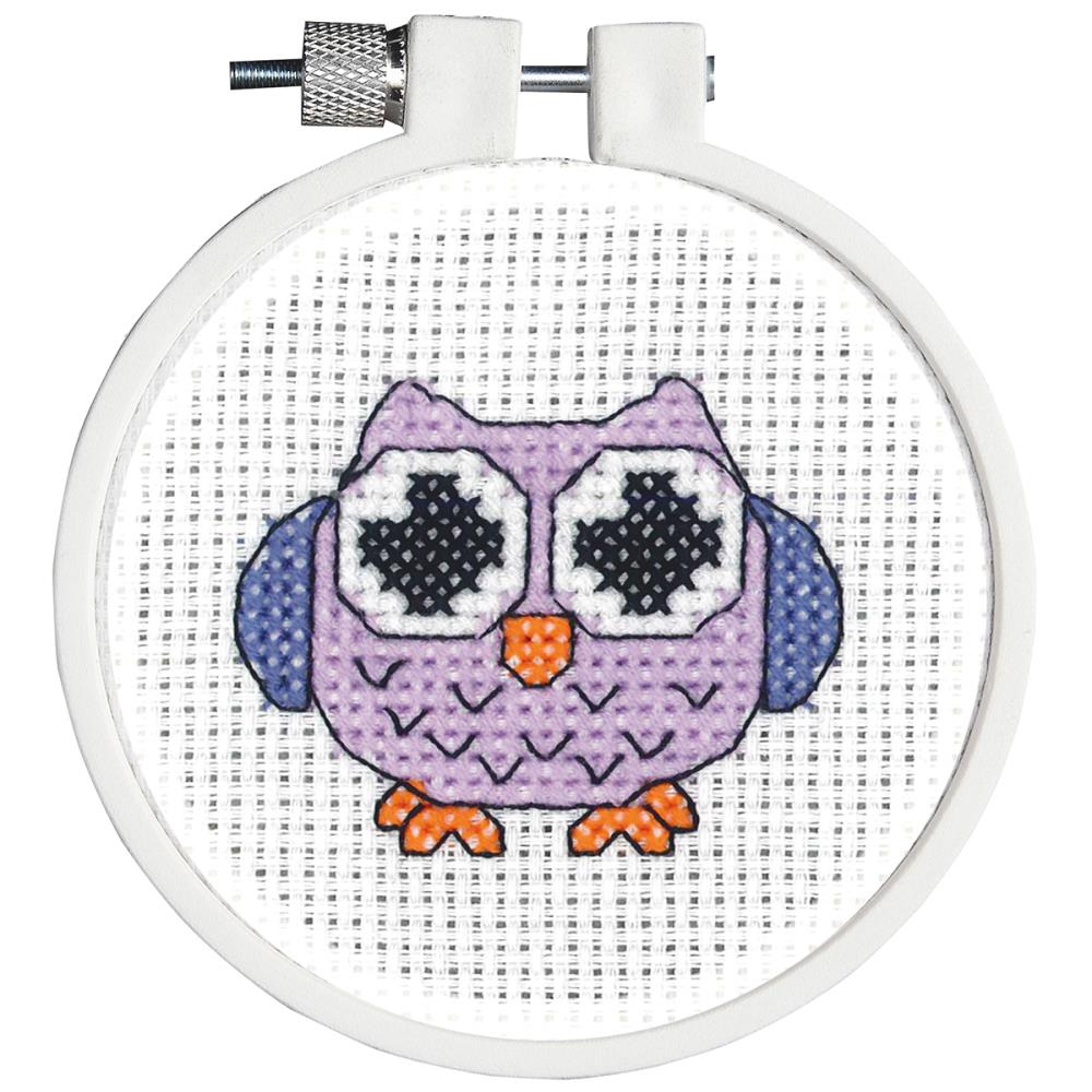 DIY Janlynn Owl Kid Stitch Beginner Mini Counted Cross Stitch Kit – Craft  and Treasure Cove