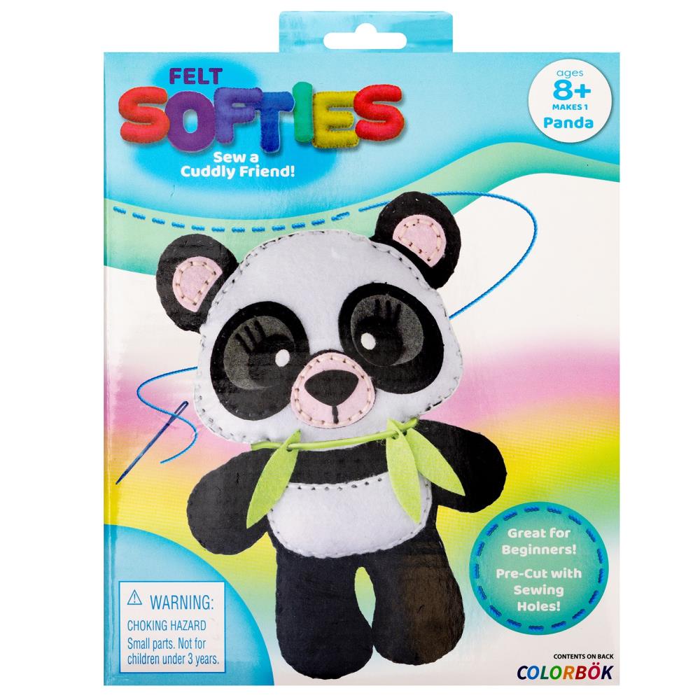 DIY Panda Bear Kids Beginner Felt Softies Kit School Craft