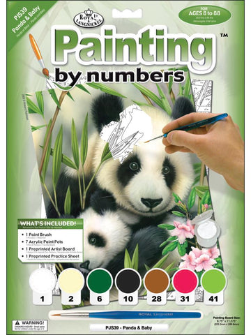 DMG DIY Royal Langnickel Panda & Baby Paint by Number Kit