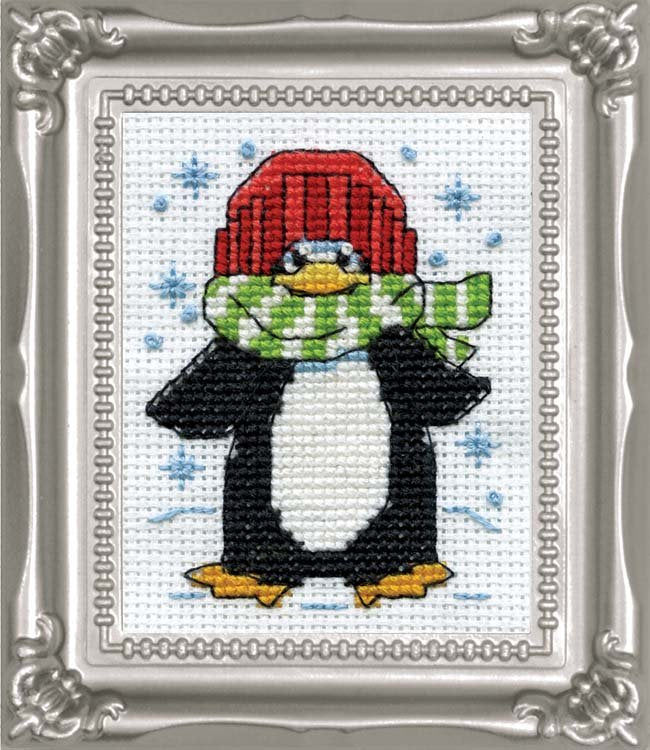 DIY Design Works Penguin Christmas Mini Counted Cross Stitch Kit