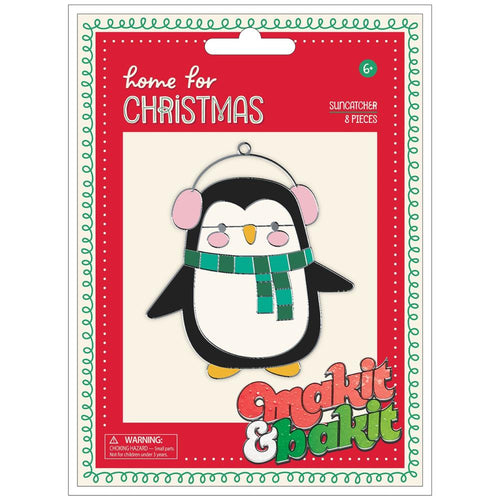 DIY Makit & Bakit Christmas Penguin Stained Glass Kids Suncatcher Kit