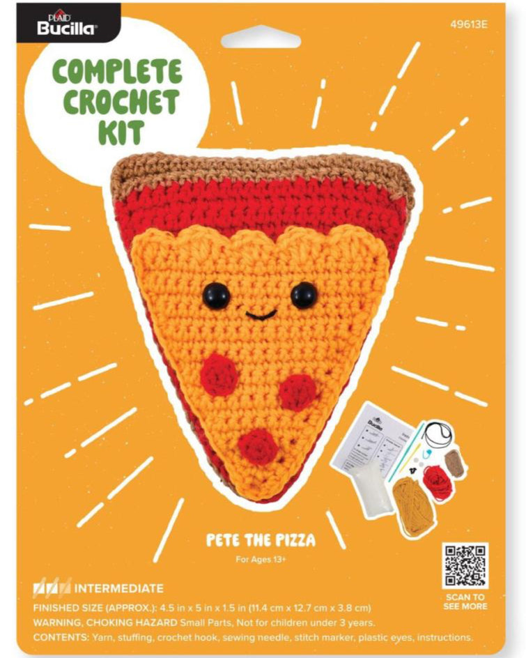DIY Bucilla Pete the Pizza Intermediate Crochet Kit