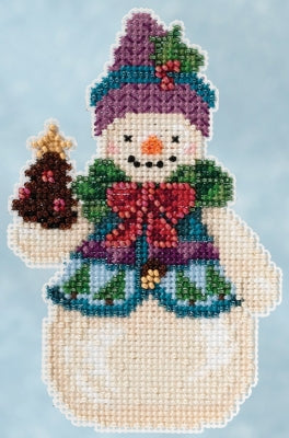 DIY Mill Hill Pinecone Snowman Christmas Counted Cross Stitch Kit