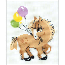 Load image into Gallery viewer, DIY Riolis Pony Crony Beginner Counted Cross Stitch Kit 6&quot; x 7&quot;