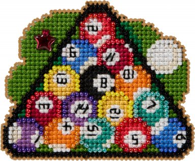 DIY Mill Hill Pool Balls Rack Counted Cross Stitch Magnet Kit