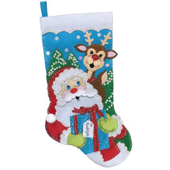 DIY Design Works Present for Rudolph Christmas Holiday Felt Stocking Kit 6819