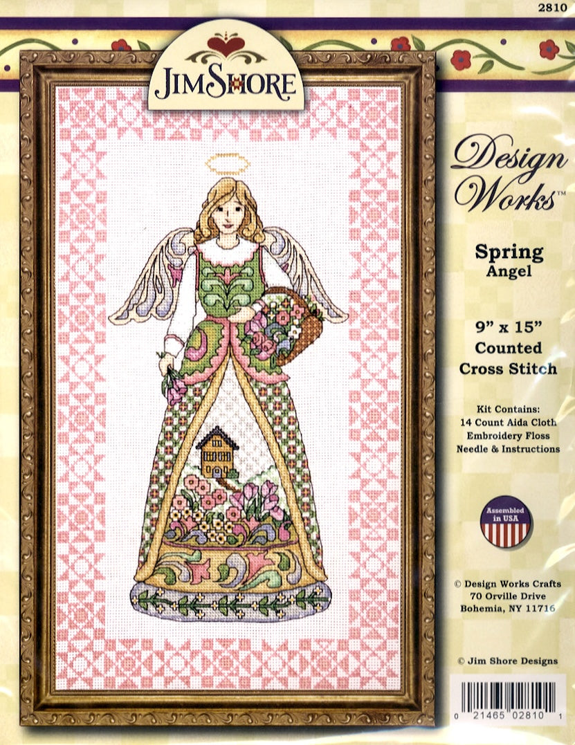 DIY Design Works Spring Angel Counted Cross Stitch Kit 9x15