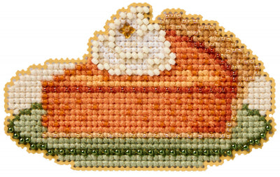 DIY Mill Hill Pumpkin Pie Thanksgiving Counted Cross Stitch Magnet Kit