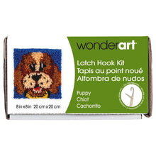 Load image into Gallery viewer, DIY Wonder Art Puppy Yellow Collar Latch Hook Kit Kids Craft 8&quot;