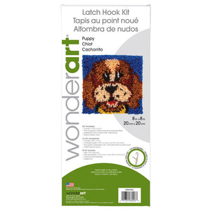 DIY Wonder Art Puppy Yellow Collar Latch Hook Kit Kids Craft 8"