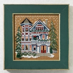 DIY Mill Hill Queen Anne House Christmas Bead Counted Cross Stitch Kit