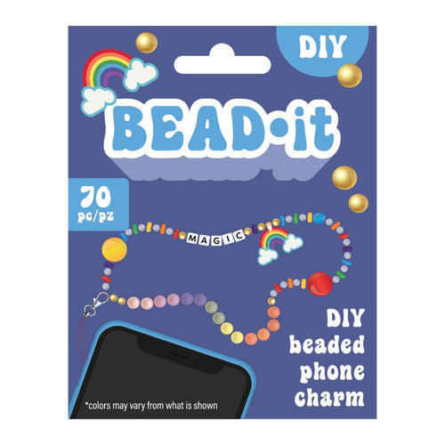 DIY Rainbow Bead It Phone Charm or Bracelet Kit Kids Craft Gift