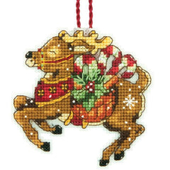 DIY Dimensions Reindeer Christmas Plastic Canvas Cross Stitch Ornament Kit