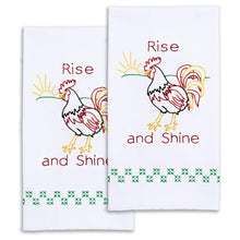 Load image into Gallery viewer, DIY Jack Dempsey Rise and Shine Rooster Stamped Embroidery Hand Towel Kit
