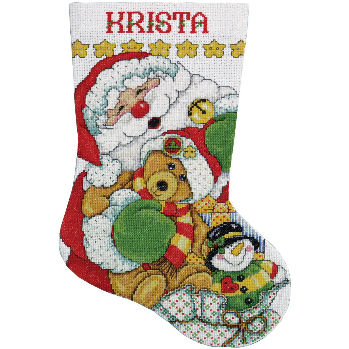 DIY Design Works Santa Friends Christmas Counted Cross Stitch Stocking Kit 5414