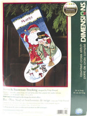 DMG DIY Dimensions Santa & Snowman Christmas Counted Cross Stitch Stocking Kit