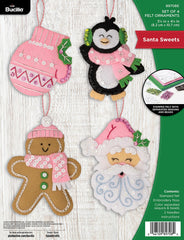 DIY Bucilla Santa Sweets Penguin Christmas Felt Ornament Kit