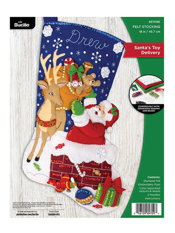 DMG DIY Bucilla Santas Toy Delivery Christmas Felt Stocking Kit 89709E