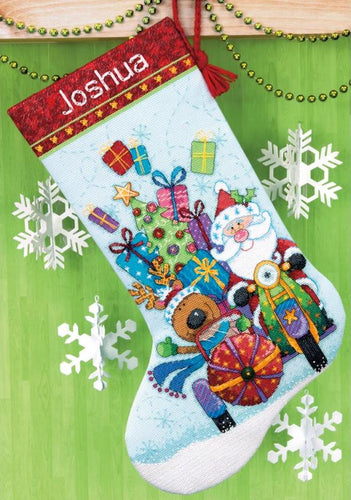 DIY Janlynn Santa Gifts Bear Christmas Counted Cross Stitch Stocking Kit  140-119 – Craft and Treasure Cove
