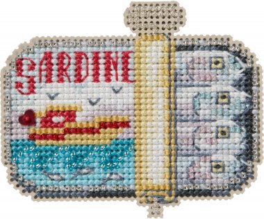 DIY Mill Hill Sardines Fish Counted Cross Stitch Magnet Kit