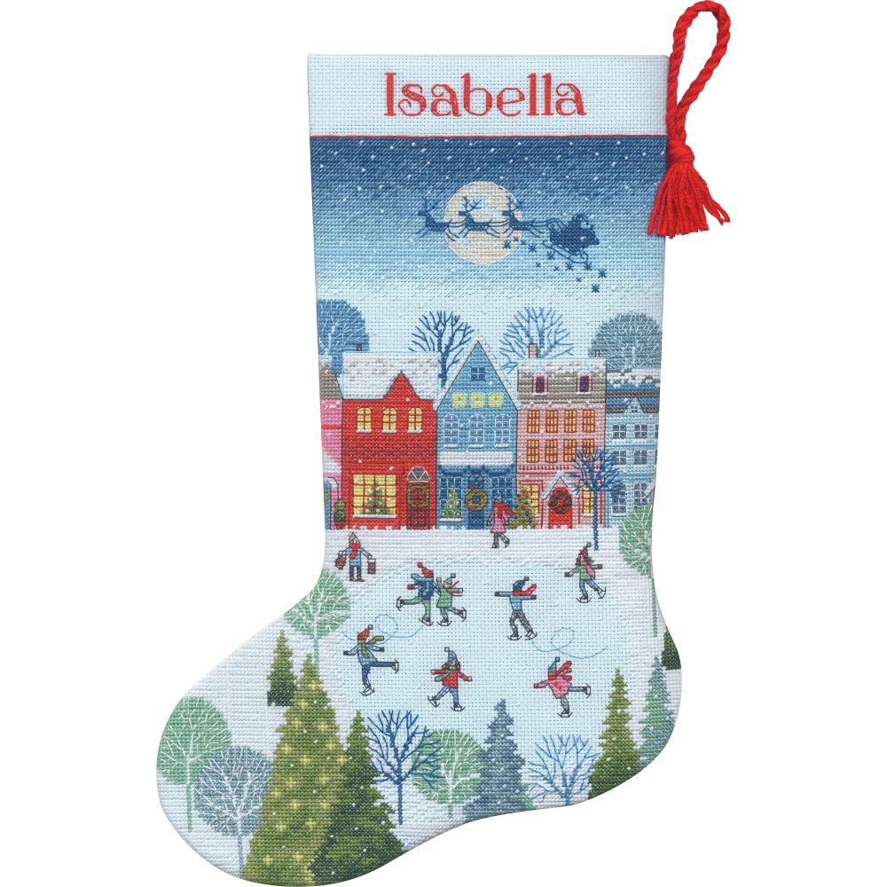 Design Works Counted Cross Stitch Kit 17 Long-Christmas Eve Stocking (14 Count)