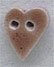 DIY Mill Hill Ceramic Button - Small Speckled Brown Heart