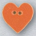 DIY Mill Hill Ceramic Button - Small Tangerine Heart