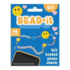 DIY Smiley Face Emoji Bead It Phone Charm or Bracelet Kit Kids Craft Gift