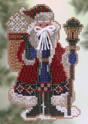 DIY Mill Hill Snow Drift Santa Polar Christmas Counted Cross Stitch Ornament Kit