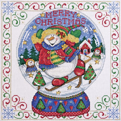 DIY Design Works Snowglobe Snowman Christmas Counted Cross Stitch Kit
