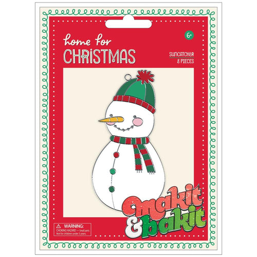 DIY Makit & Bakit Christmas Snowman Stained Glass Kids Suncatcher Kit