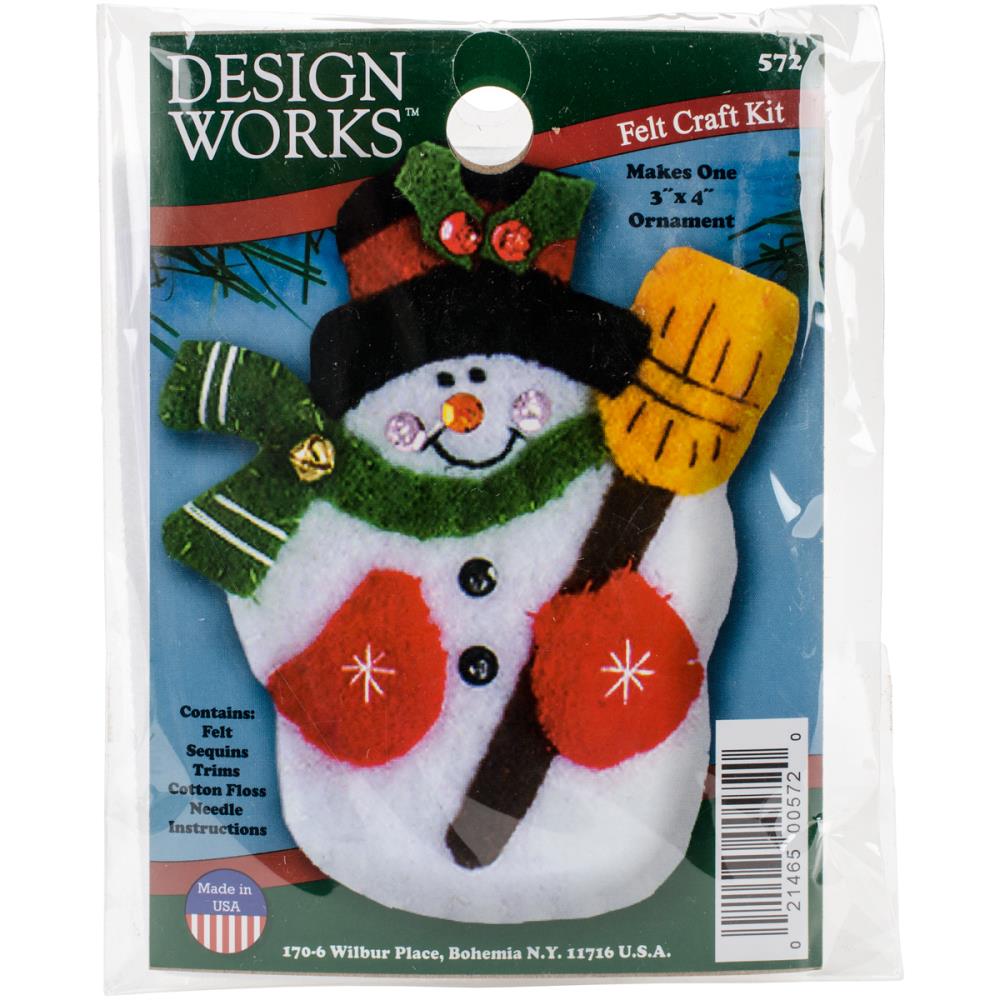 DIY Design Works Snowman Christmas Felt Ornament Kit