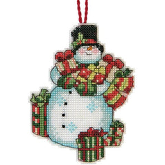 DIY Dimensions Snowman Christmas Plastic Canvas Cross Stitch Ornament Kit