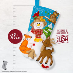 DIY Bucilla Snowmans Woodland Friends Christmas Felt Stocking Kit 89623E